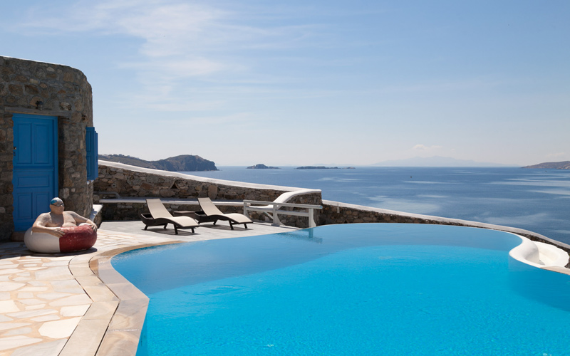 pool area with seaview