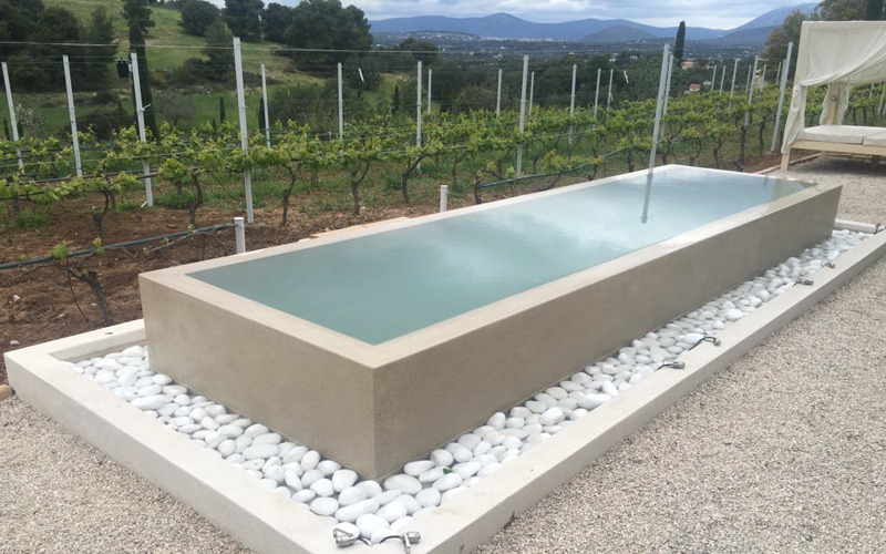 pool and vineyards