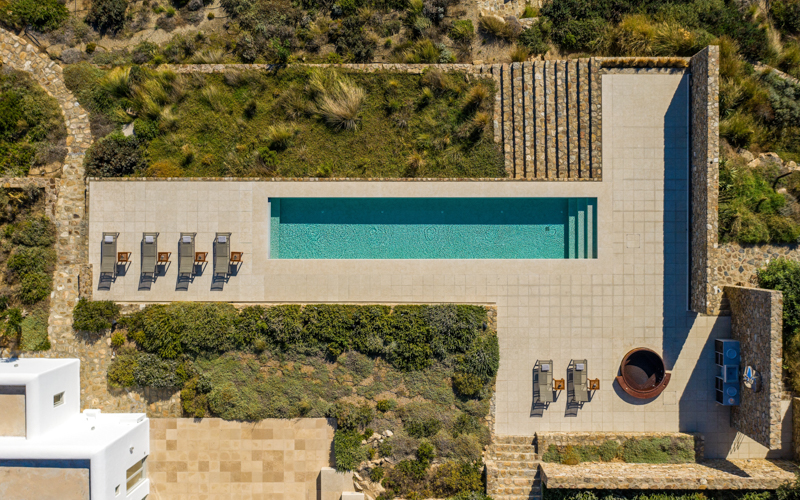 aerial photo of the pool 