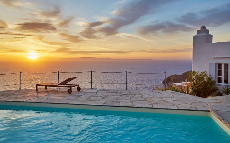 sunbeds overlooking the sea