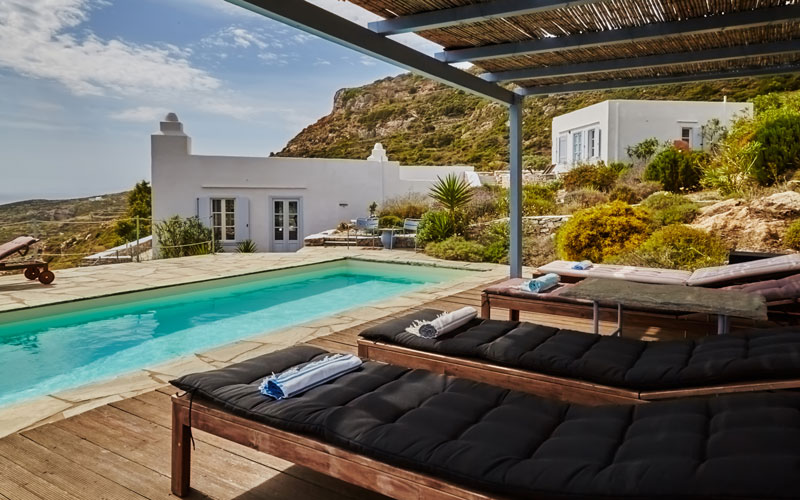 sunbeds by the pool