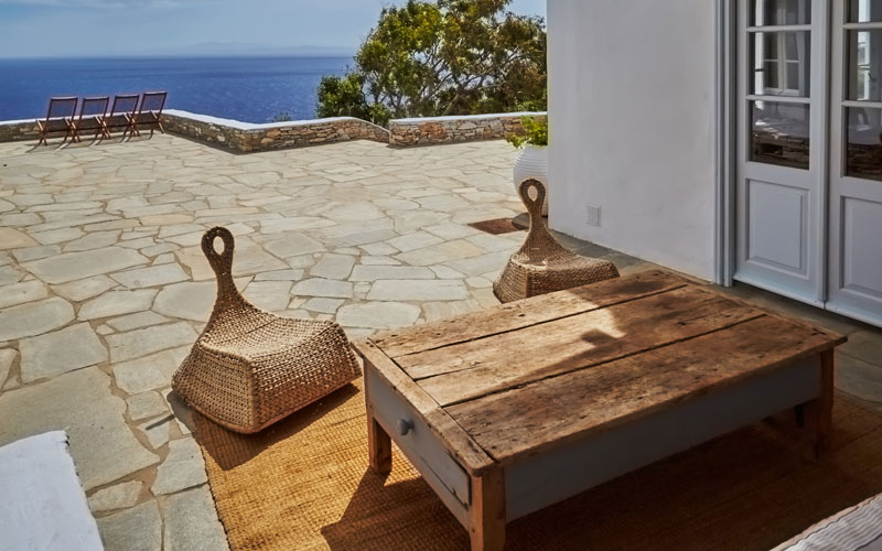 shaded lounging area