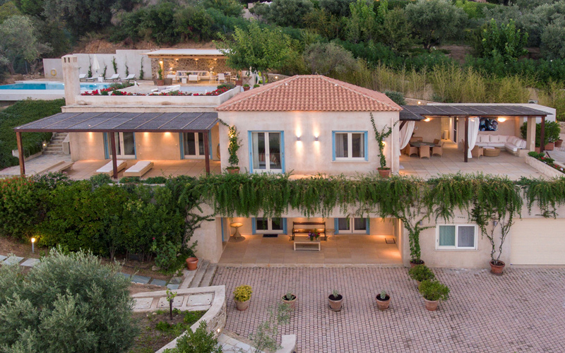 front side of a villa