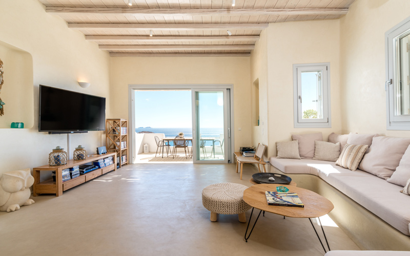 living area with TV