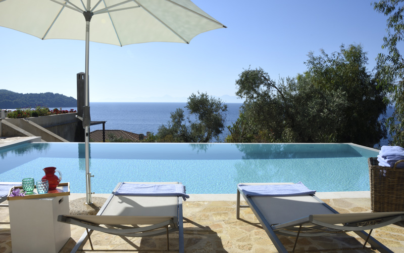 sunbeds by the pool