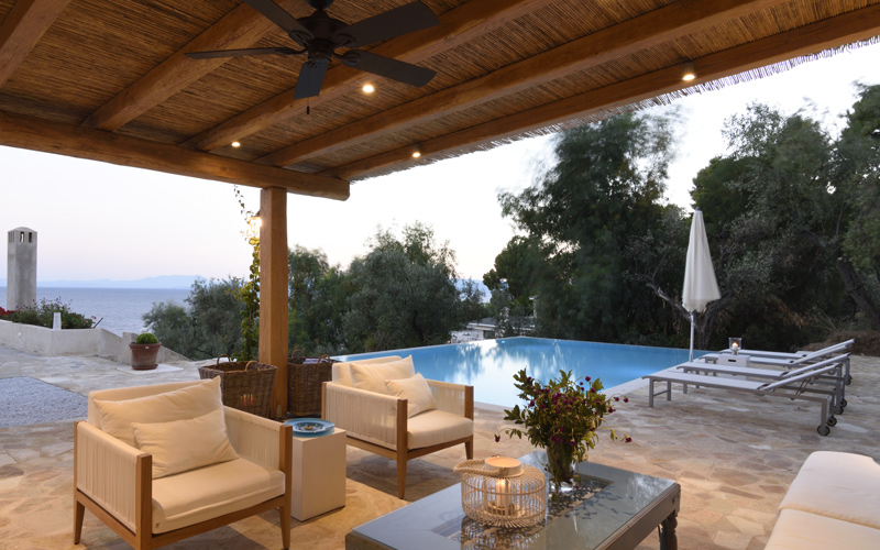 sunbeds by the pool