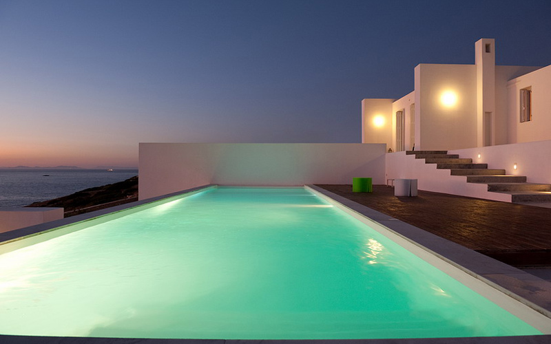 pool area at night