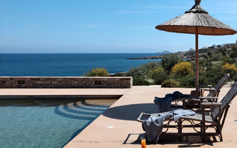 sunbeds by the pool
