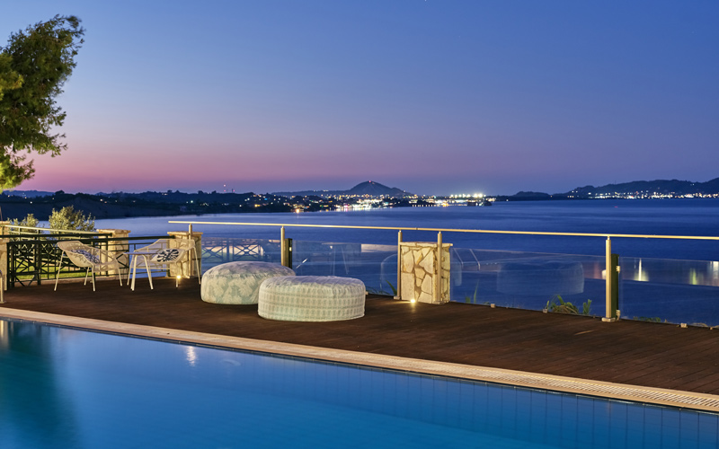 pool area at night