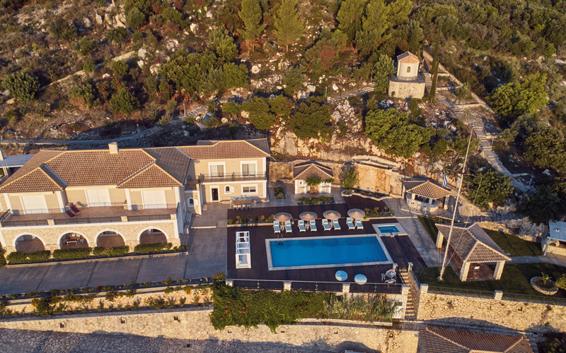 aerial photo of a villa