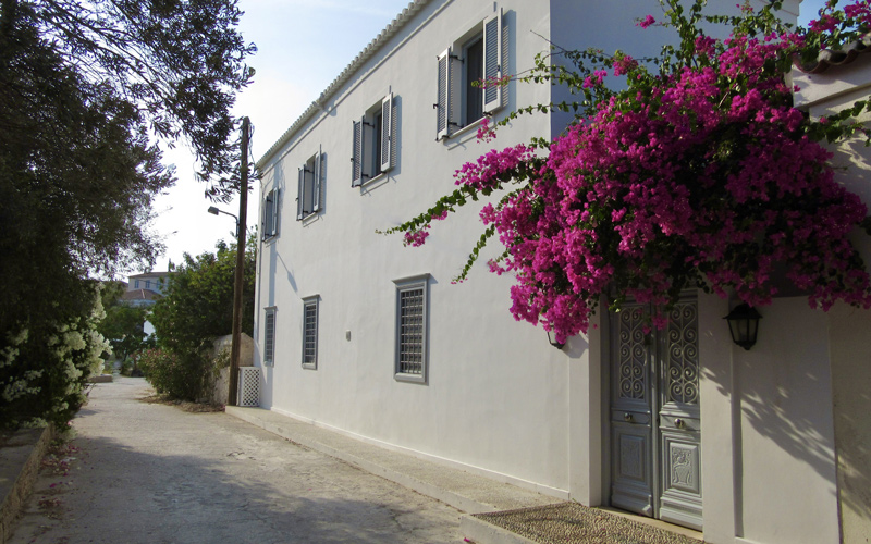 front of a villa