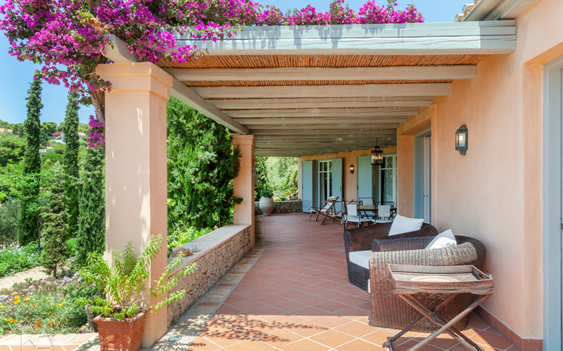 veranda at the pool