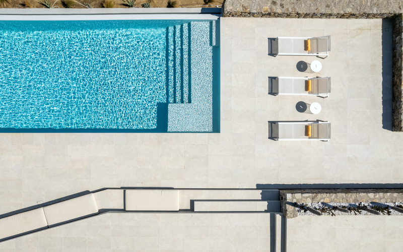 aerial of the pool