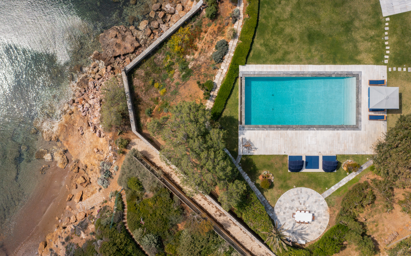 aerial of the pool 