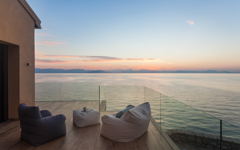 small lounge above the sea