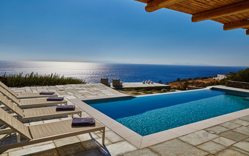 pool area with sea view