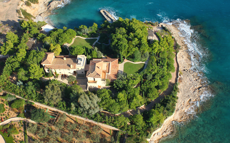aerial photo of the villa