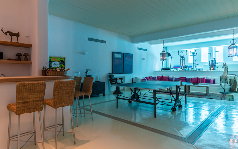 playroom with ping-pong table