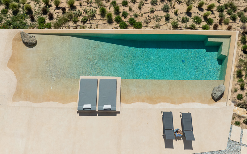 aerial pool area