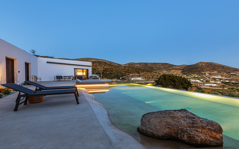 pool area with sunbeds
