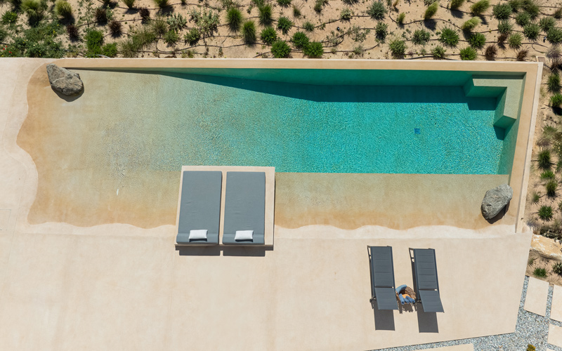 aerial pool area