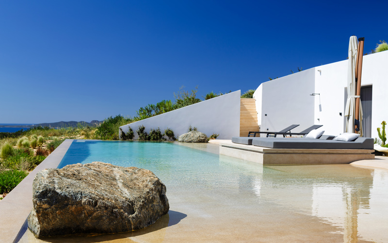pool area with sea view