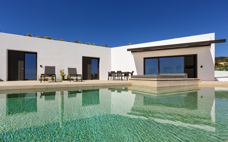 front side of the villa