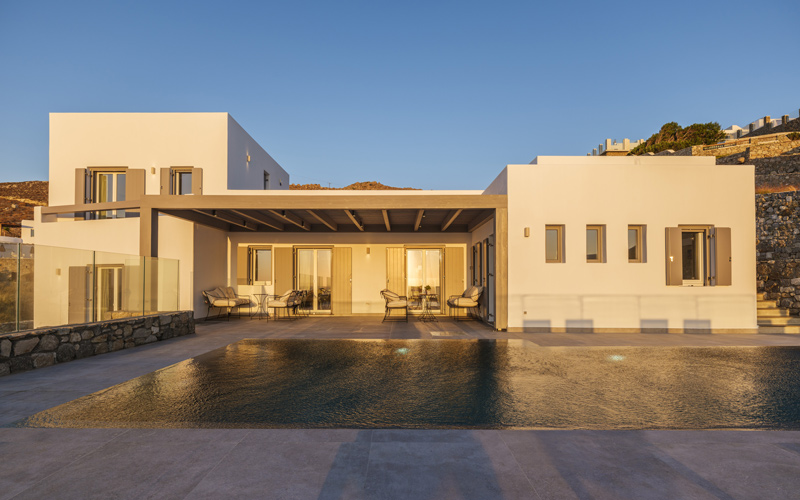 front side of the villa