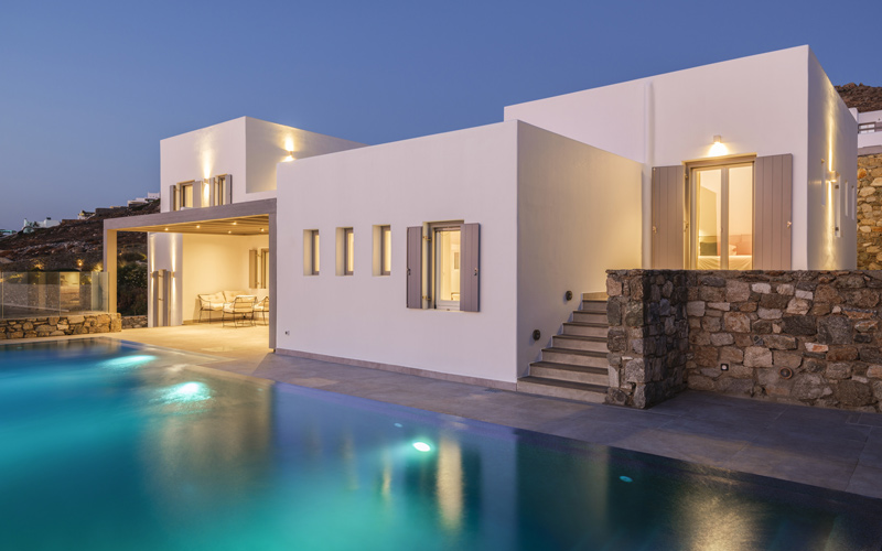 pool area at night