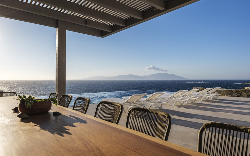 outdoor shaded dining area 