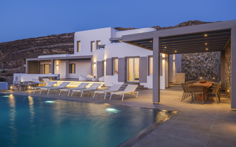 pool area at night