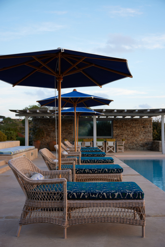 sunbeds by the pool