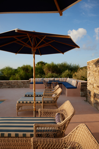 sunbeds by the pool