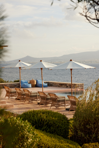 sunbeds by the pool