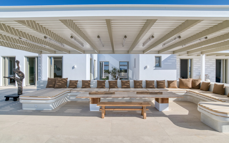 outdoor shaded lounge area