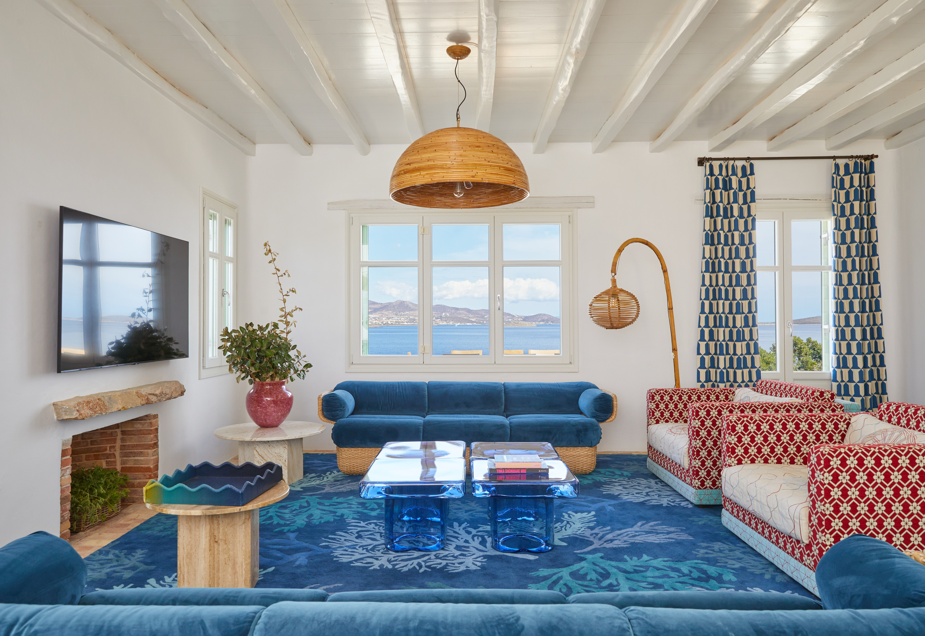 living area with Tv and fireplace
