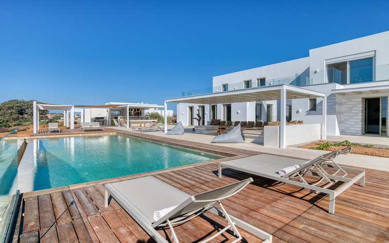 pool area with sunbeds