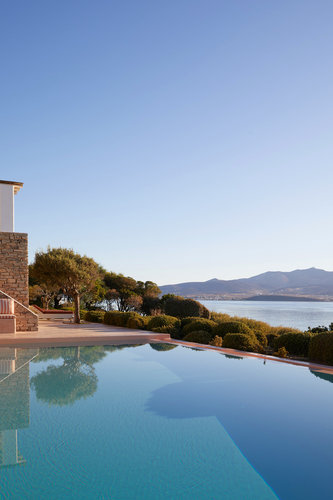 pool area with sea view