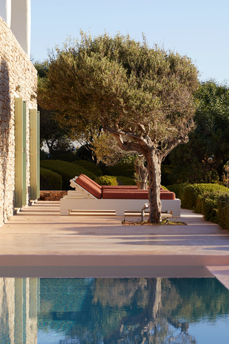 sunbeds by the pool