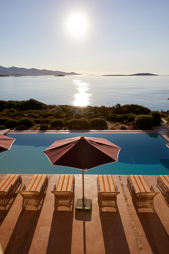 pool area with sea view