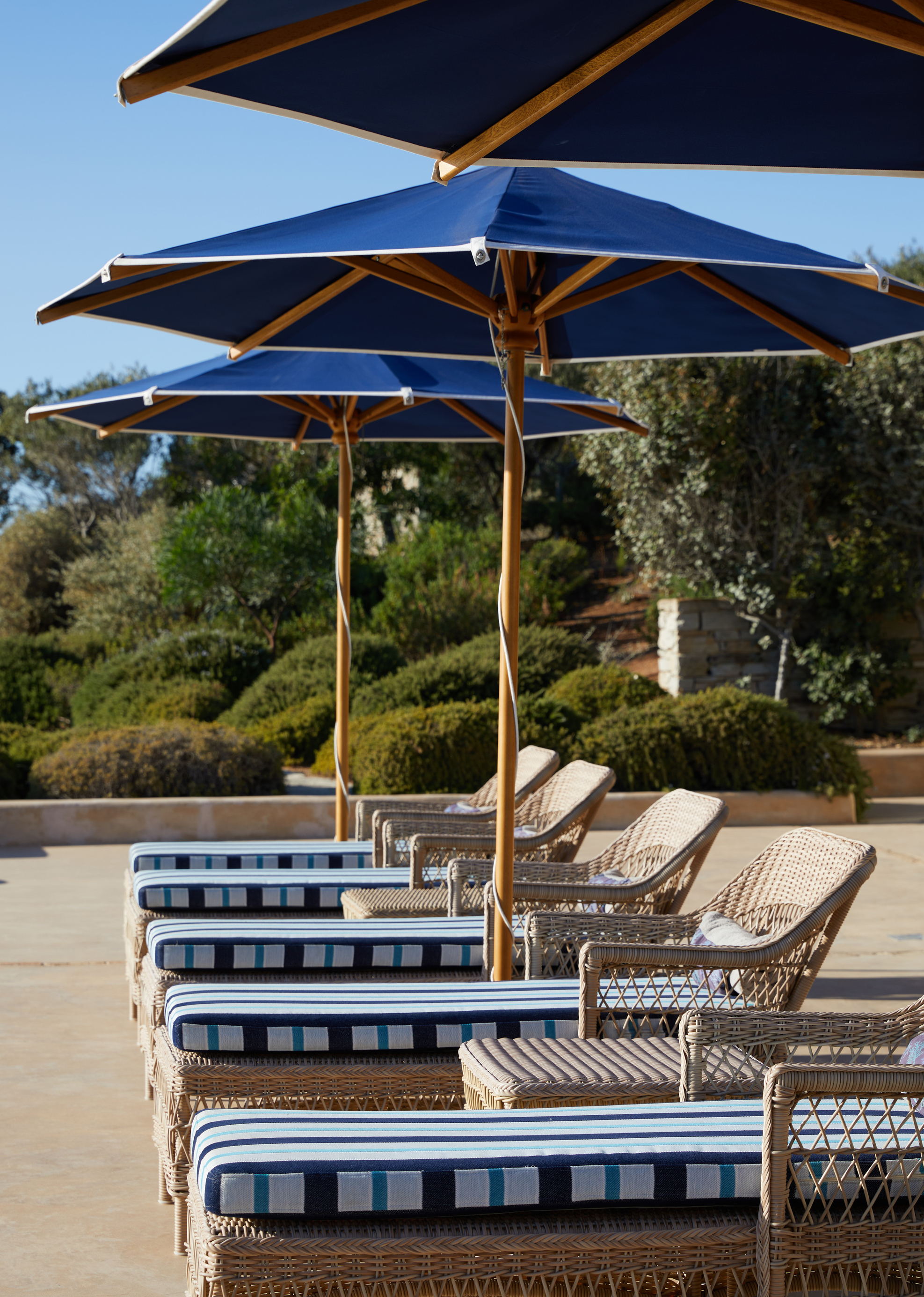 sunbeds by the pool