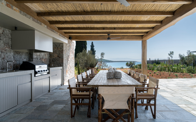 outdoor shaded dining area