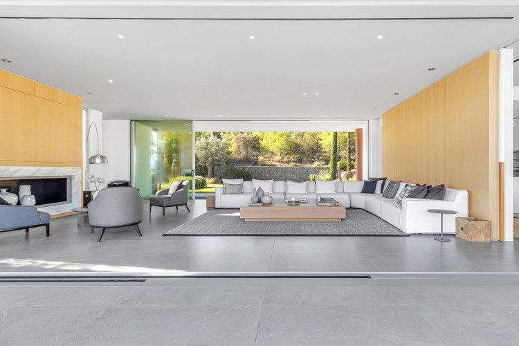 living area with fireplace