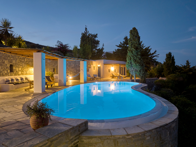 pool area at night