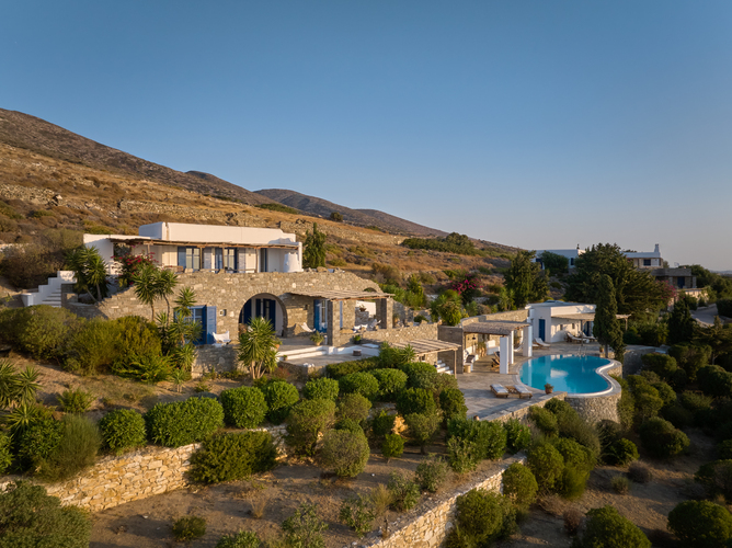 aerial of the villa