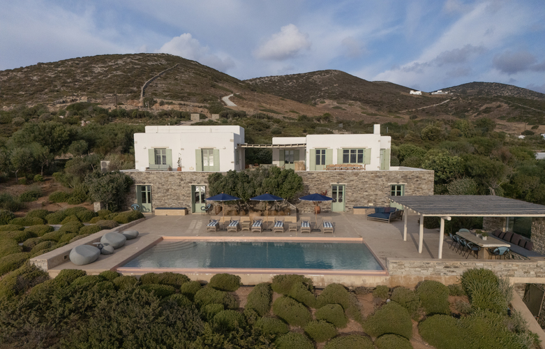 aerial of the villa