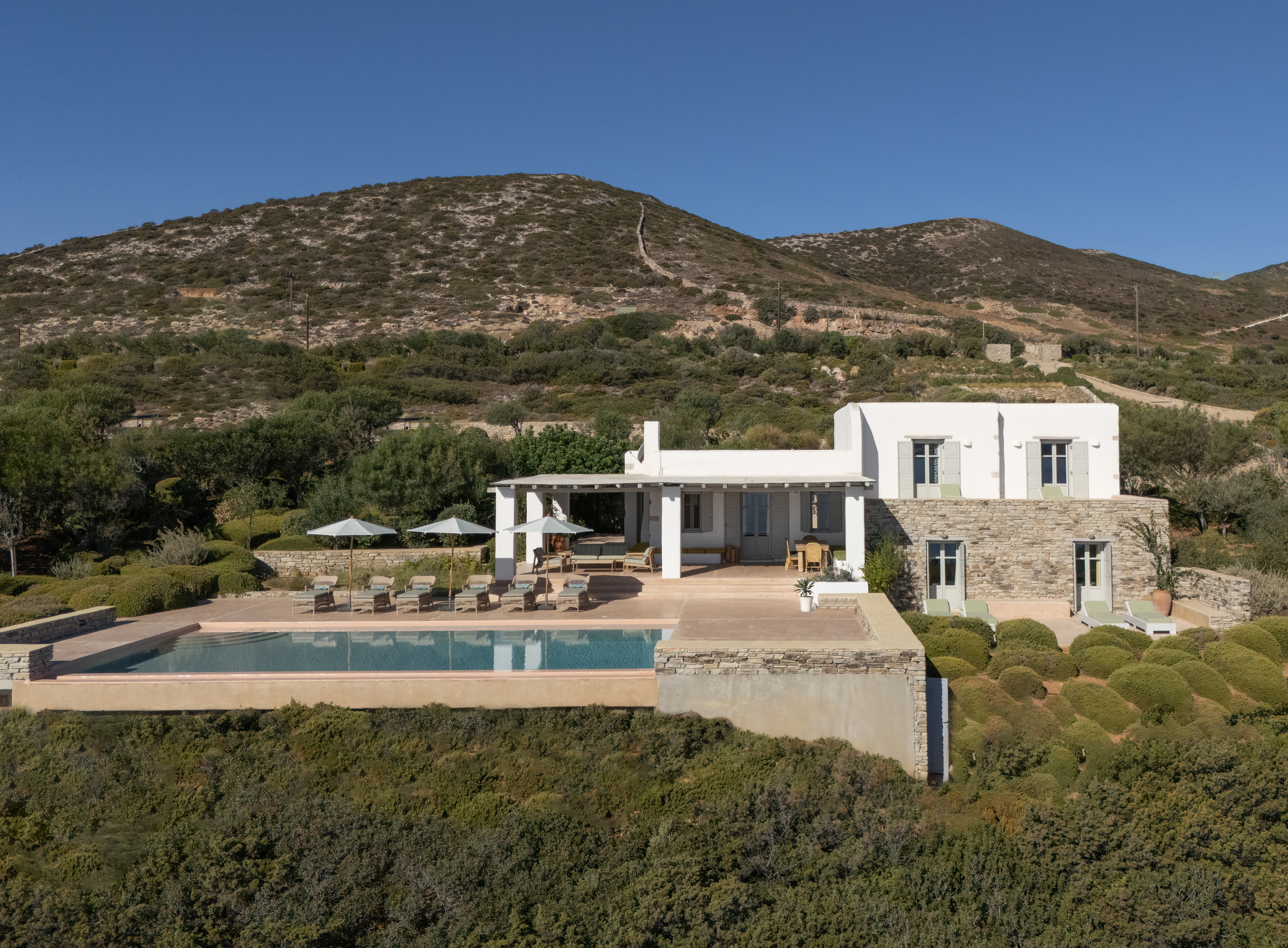 aerial of the villa