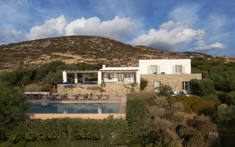 front side of the villa