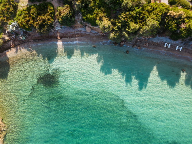 beach in front of the villa