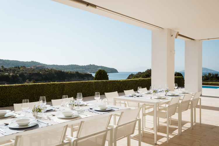 outdoor shaded dining area 